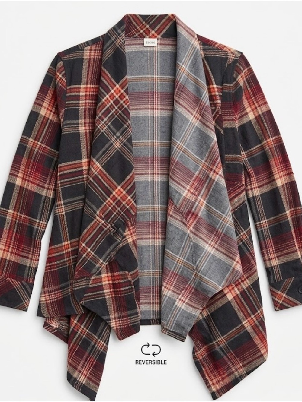 New York Laundry Women’s Plaid Open-Front Cardigan - Like New, Size S